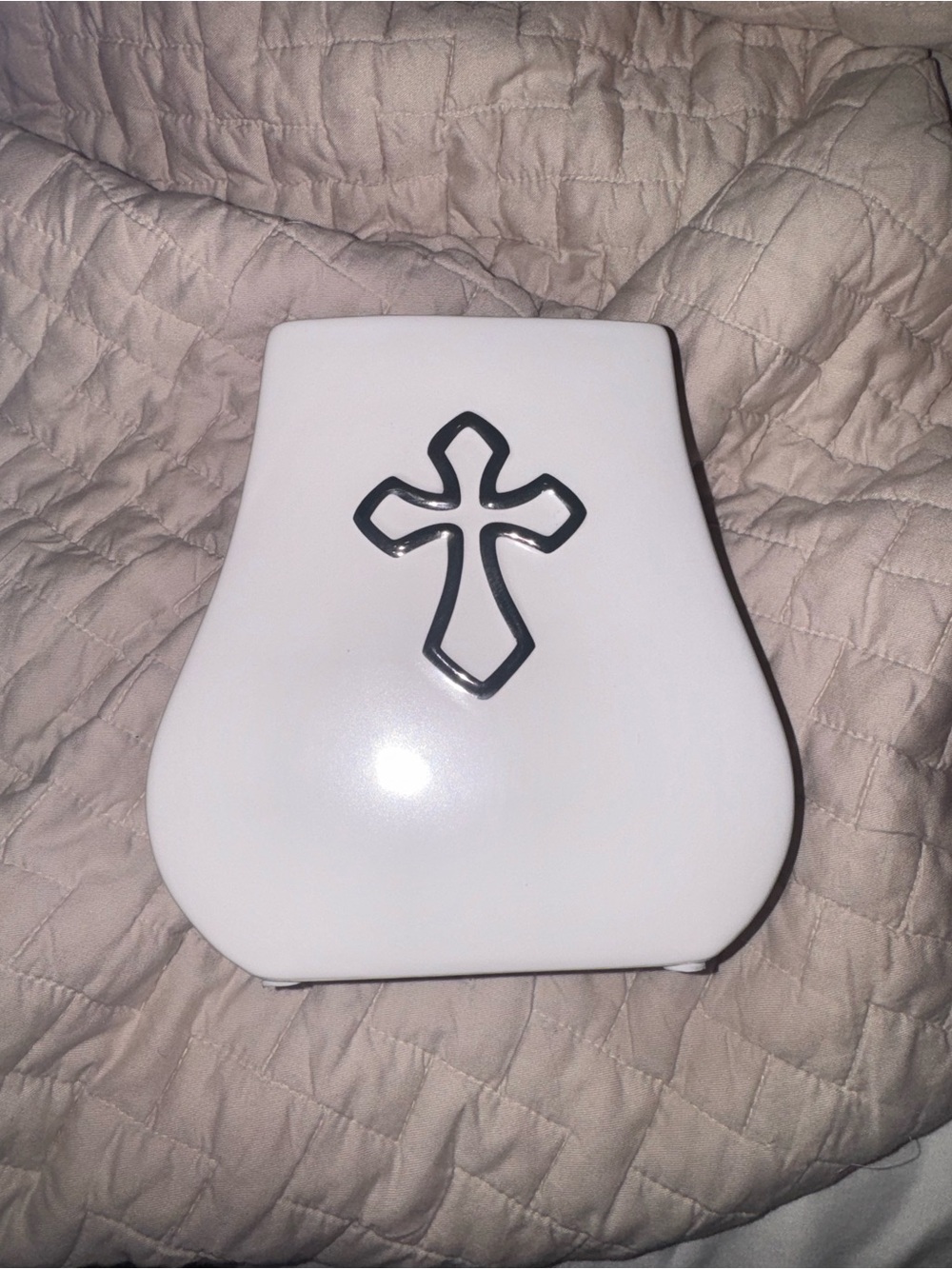 White Cross Accent Women's Accessory Case